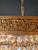 Antique Oval Flush Mount Chandelier Brass Crystal Ceiling Light Restored Gold For Sale - Image 9 of 10