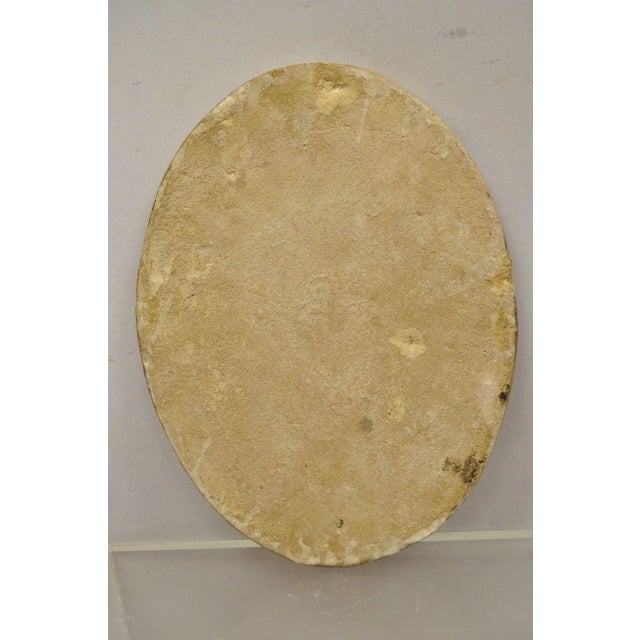 Ceramic Antique Persian Iznik Qajar Style Ceramic Pottery Oval Tile Jugs Man & Woman C3 For Sale - Image 7 of 10