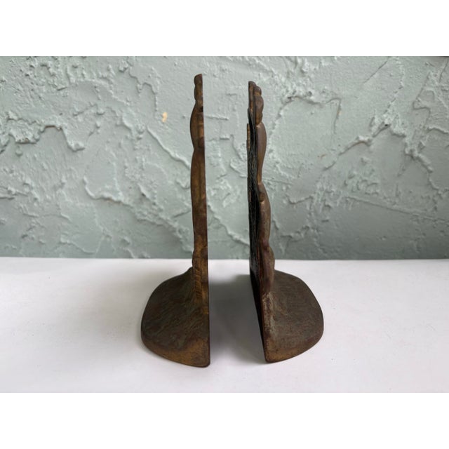 Gold Vintage Cast Iron Spanish Galleon Bookends, Pair, Pat. 1928 Nautical Maritime Library Decor For Sale - Image 8 of 9