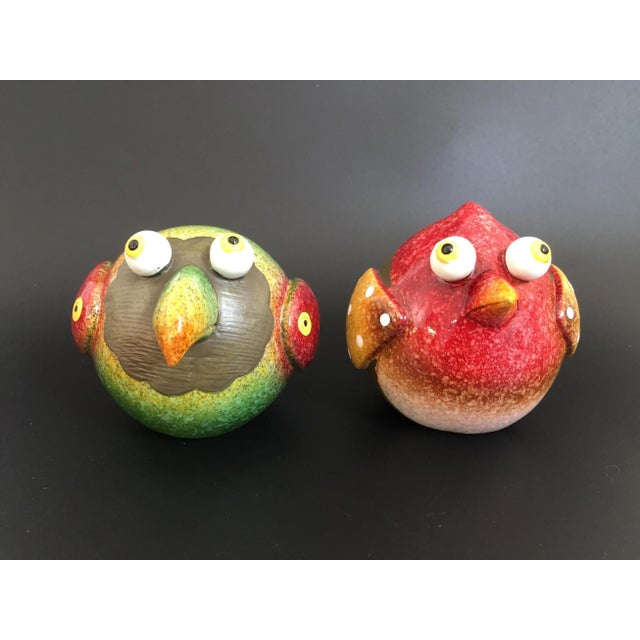 Figurative Vintage Studio Art Pottery Whimsical Lovebirds Sculpture - a Pair For Sale - Image 3 of 12
