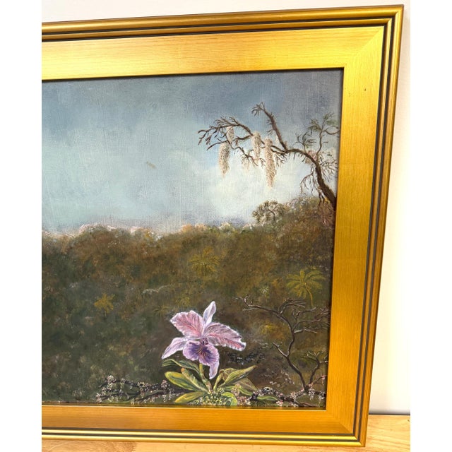 Wood After Martin Johnson Heade: Tropical Orchid, South American Landscape For Sale - Image 7 of 12