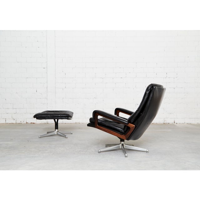 Set of Vintage Lounge Chair and Ottoman by André Vandenbeuck for Strässle For Sale - Image 15 of 18