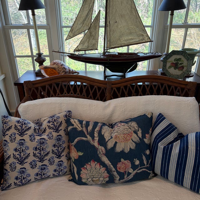 Traditional Zoffany Copes Tail Botanical Lake Blue 18 X 22 Decorative Pillow With Down/Feather Insert For Sale - Image 3 of 3