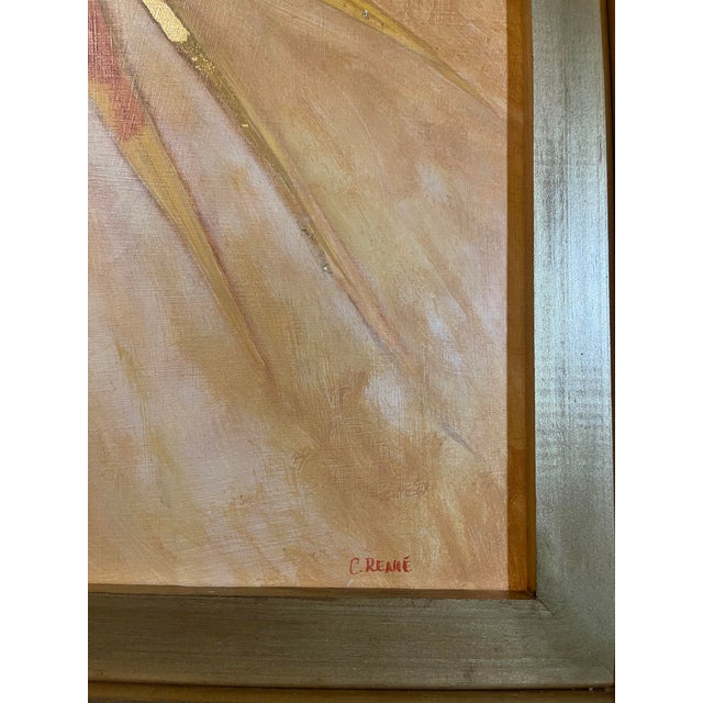 Starburst Painting "Emerald Green", Framed For Sale - Image 4 of 5