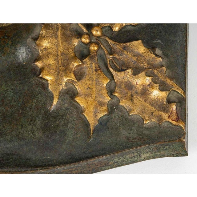 Art Nouveau Patinated and Gilt Bronze Inkwell, 1900s For Sale - Image 5 of 6