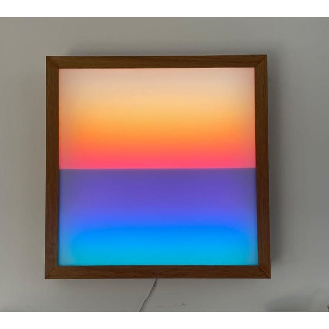 Horizons wall light by studio lampent dimensions: d 53 x w 53 x h 8 cm materials: acrylic, wood, led lights. For...