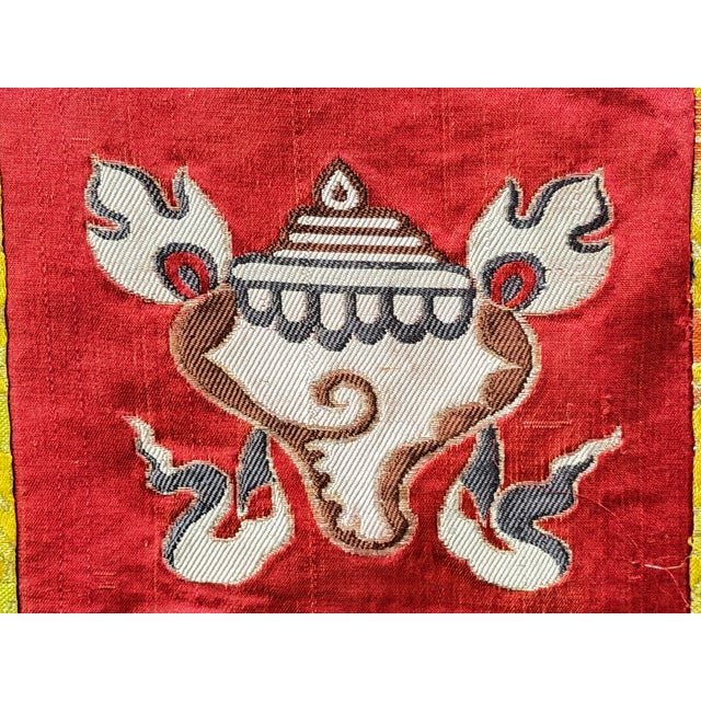Vintage Tibetan Style Treasure Symbol Wall Hanging Tapestry Fabric Art For Sale - Image 13 of 14