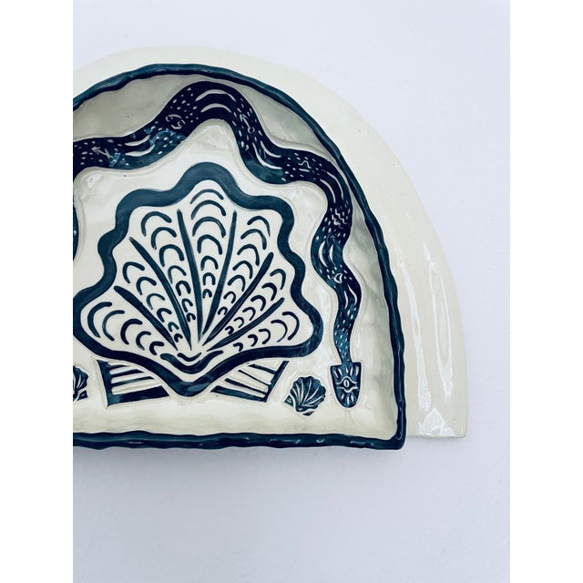 Serpent and Shell Altar Clamshell/ Shell Wall Hanging Ceramic Sea Witch Altar For Sale - Image 4 of 8