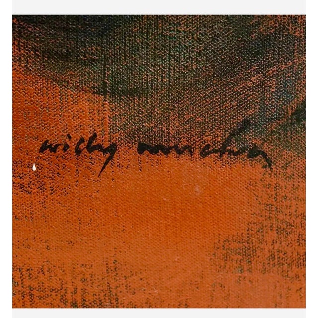 Willy Mucha, Large Polish French Abstract Expressionist Oil Painting Willy Mucha, Ecole Paris, 1963 For Sale - Image 14 of 15