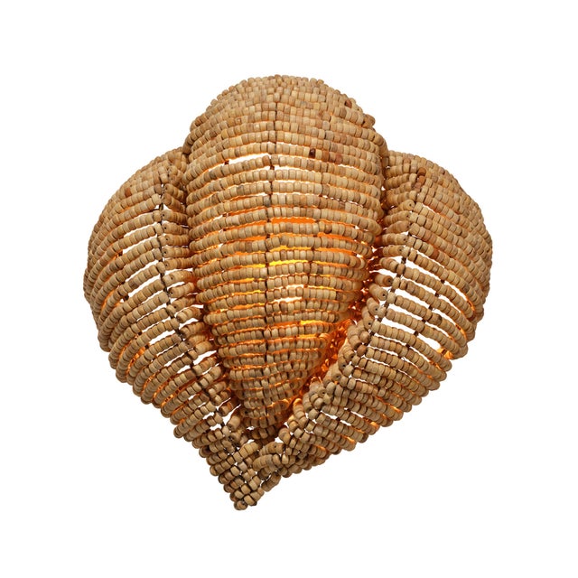 2020s Jamie Young Anguilla Wall Sconce in Natural Wood Beads For Sale - Image 5 of 10