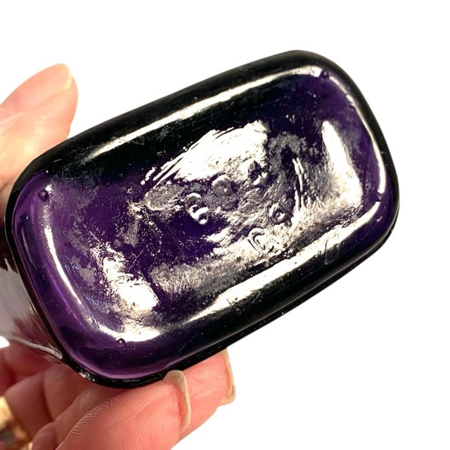 Early 20th C. Amethyst Embossed Half-Pint Whiskey Bottle For Sale - Image 10 of 12