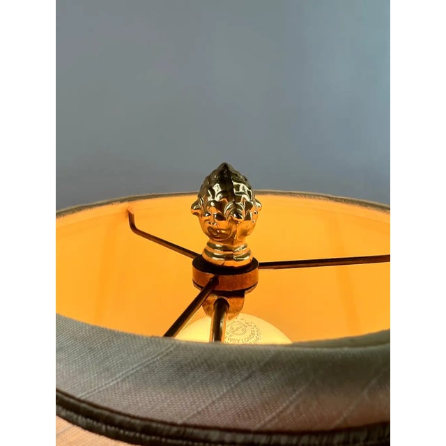 Brass Vintage Empire Style Brass Fluted Crystal Column Table Lamp 1970's , a Pair For Sale - Image 8 of 11