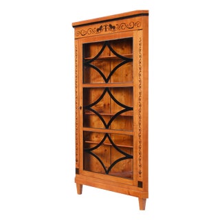 Antique Biedermeier II Corner Display Cabinet, 1890 For Sale