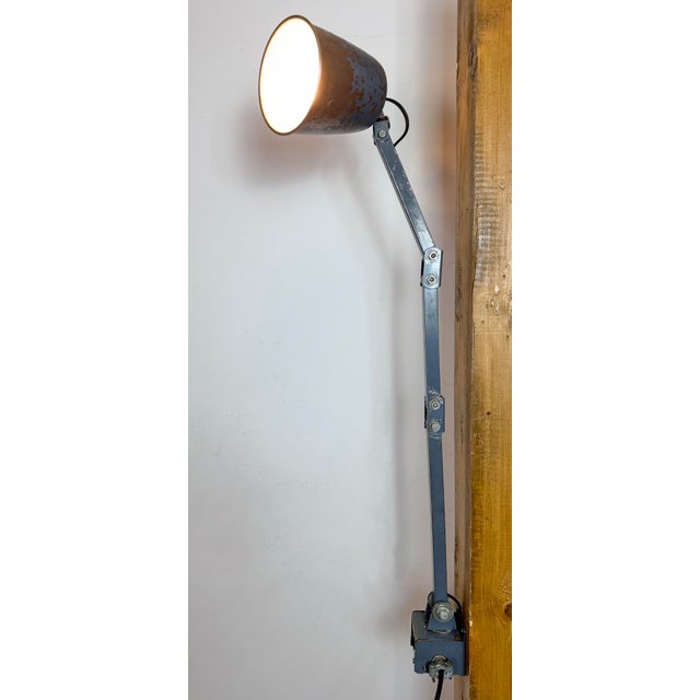 Industrial Grey Adjustable Wall Lamp from Memlite, 1960s For Sale - Image 18 of 18