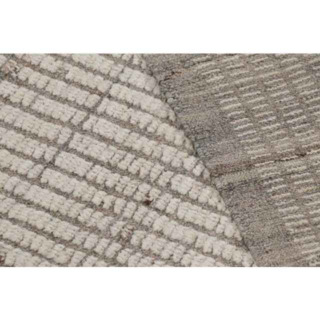Textile Rug & Kilim’s Extra-Long Kilim Runner Rug With White Textural Stripes and Striae For Sale - Image 7 of 7