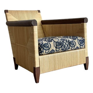 Vintage Donghia “Merbau” Woven Rattan Lounge Chair For Sale