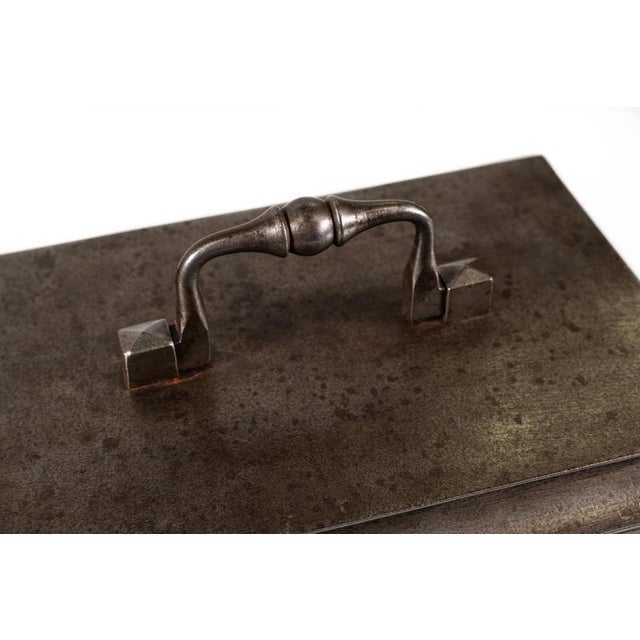 Important hand-forged iron chest, dating back to 1800, from northern europe. The top case is in perfect condition, without...