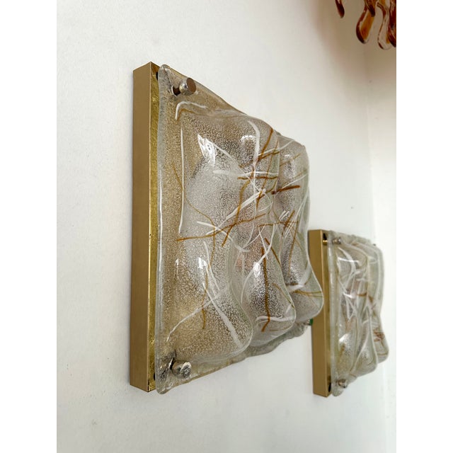 Set of 4 Sconces Blumpy Murano Glass and Brass. Italy, 1970s For Sale - Image 11 of 12