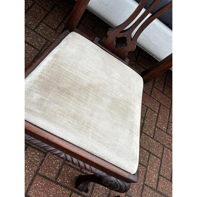 Edwardian Chippendale Revival Mahogany Dining Chairs, Set of 4 For Sale - Image 10 of 12