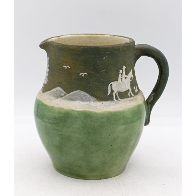 Folk Art 1948 North Carolina Cameo Decorated Pottery Pitcher by Walter Stephen For Sale - Image 3 of 11