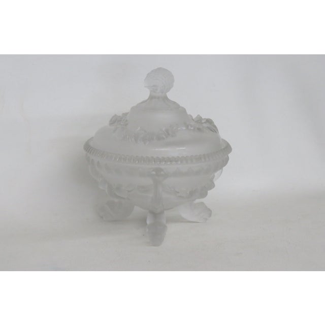 Portieux Vallerystahl Satin Argonaut Shell Frosted Glass Candy Dish 4505b For Sale - Image 16 of 18