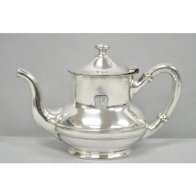 Antique Pennsylvania Railroad PRR Reed & Barton Small Silver Plated Teapot For Sale - Image 16 of 16