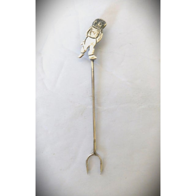 Metal English Sterling Vintage Assorted Home-Themed Appetizer Forks, Set of Eight, MCM For Sale - Image 7 of 11