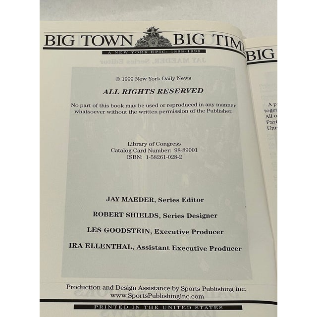 Black Big Town Big Time Hardcover by Daily News Books the New York Daily News 1999 For Sale - Image 8 of 12