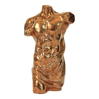 Vintage Ceramic Male Torso Figure For Sale