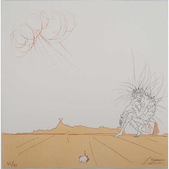 Salvador Dali, Nude, Iberian Landscape, Surrealist Thinker, 1980, Engraving For Sale - Image 8 of 8
