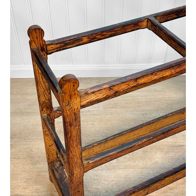 Antique Arts & Crafts Oak Entryway Umbrella Cane Stand For Sale - Image 11 of 11
