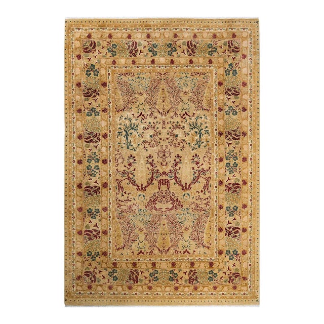 Vintage Moroccan Hand Knotted Wool Area Rug, Gold - 6'0" X 8'9" For Sale - Image 9 of 9