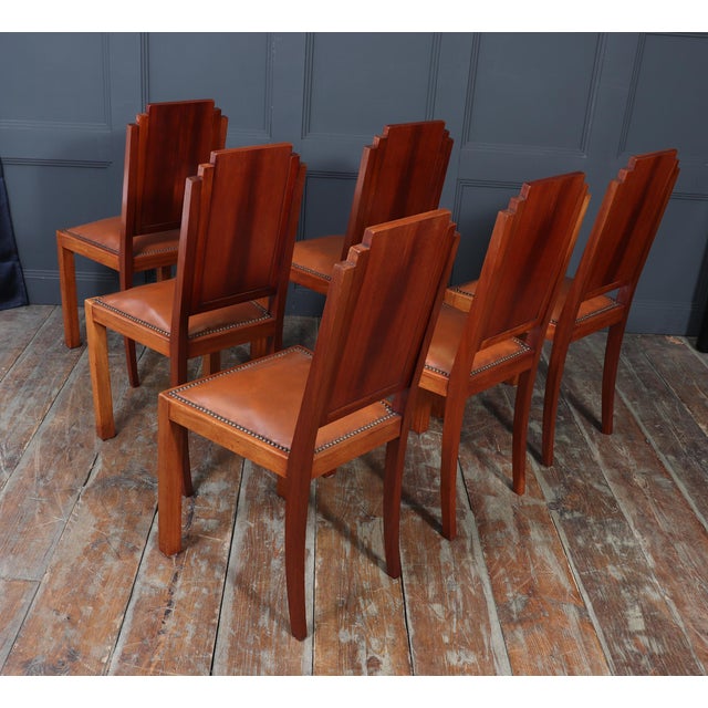 Art Deco French Dining Chairs in Amboyna, 1930, Set of 6 For Sale - Image 14 of 16