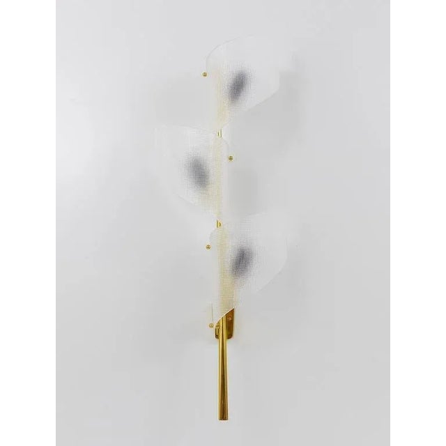 Gold Large Floral Auguri Brass Sconces attributed to Kalmar, Austria, 1950s, Set of 2 For Sale - Image 8 of 11