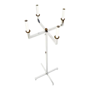 Polished Chrome Cross Shape Base Mid-Century Modern 4 Way Floor Lamp Parzinger