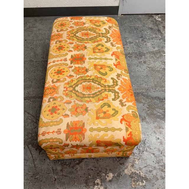 Patricia Edwards for Partridge Bespoke Upholstered Ottoman + Casters For Sale - Image 4 of 12