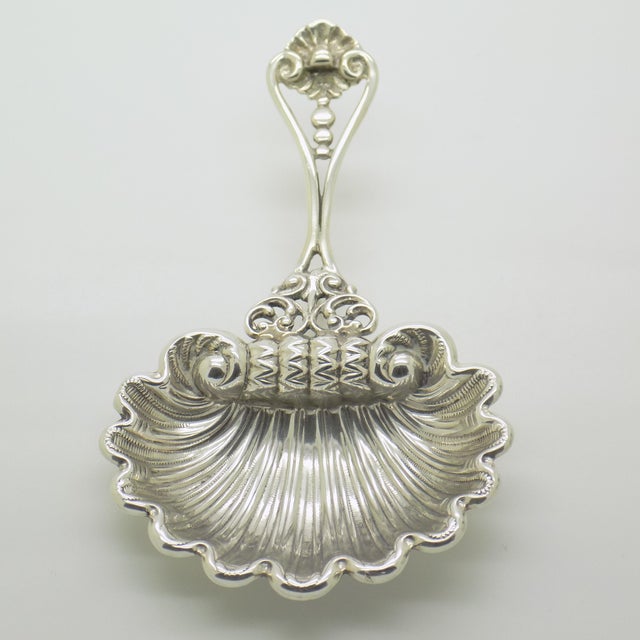 Vintage Italian Handmade Shell-Shaped 925 Sterling Silver Spoon, Padua, 1980s For Sale - Image 3 of 12