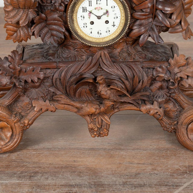 19th Century Hand Carved Black Forest Mantel Game Clock, Germany For Sale - Image 12 of 14