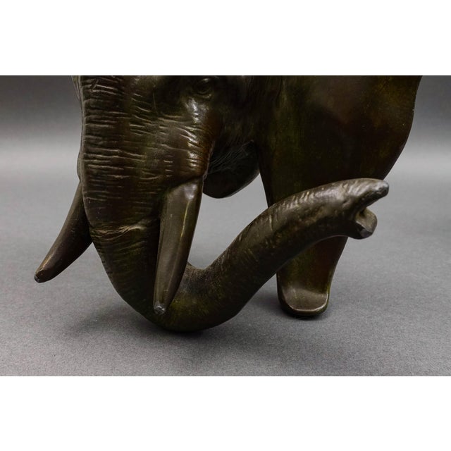 Jf Co. Company Antique Pair of Bronze Elephant Sculpture Bookends For Sale - Image 9 of 10