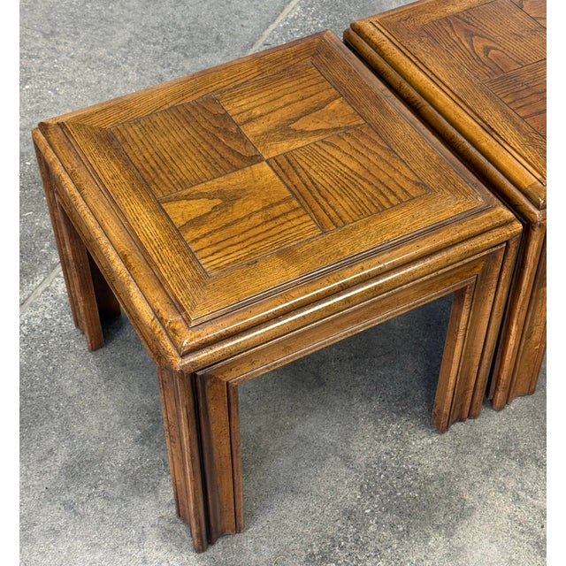 Contemporary Vintage Lane Furniture Solid Oak Parsons Style End Table For Sale - Image 3 of 9