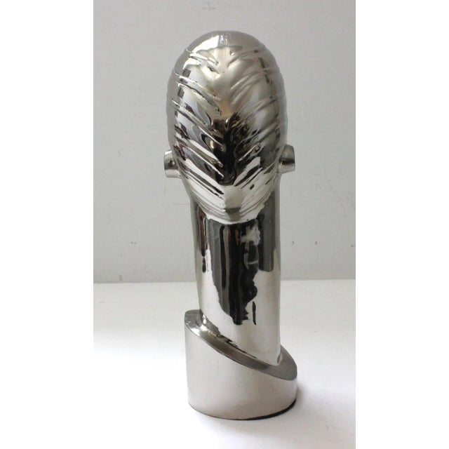 Franz Hagenaur Style Nickel Plated Bust For Sale In West Palm - Image 6 of 13