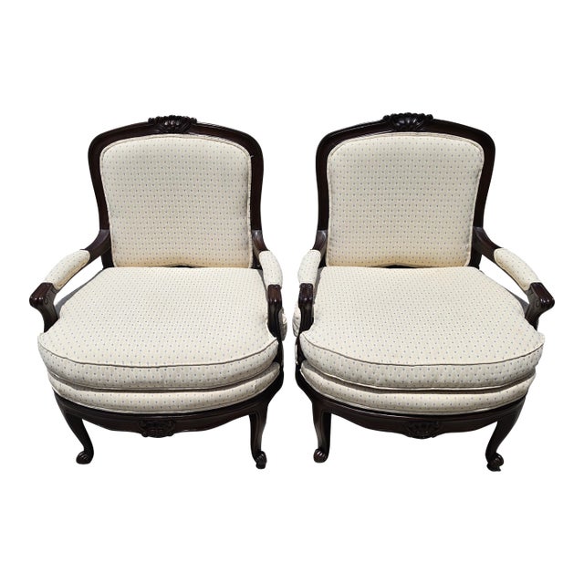 Howard Miller French Country Fauteuil Armchairs a Pair For Sale