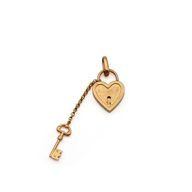 Heart Padlock Key Pendant For Sale - Image 6 of 6