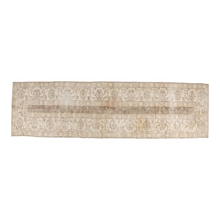 Antique Handknotted Wool Runner Rug For Sale
