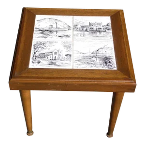 Vintage Mid Century Tile Top Table Hudson Valley Ny Furniture by Charles Fl