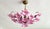 Italian 1980s Italian Style Pink Floral Crystal Flush Mount Chandelier, 3-Light For Sale - Image 3 of 17