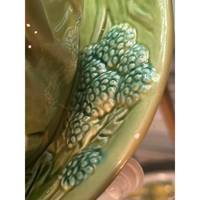 Vintage Portuguese Majolica Broccoli Tureen With Original Ladle & Underplate For Sale - Image 14 of 14