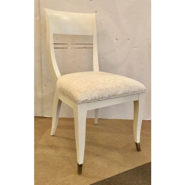 Caracole Couture Modern White Cut Velvet Sweet Seat Side Chair/Desk Chair For Sale In Atlanta - Image 6 of 6
