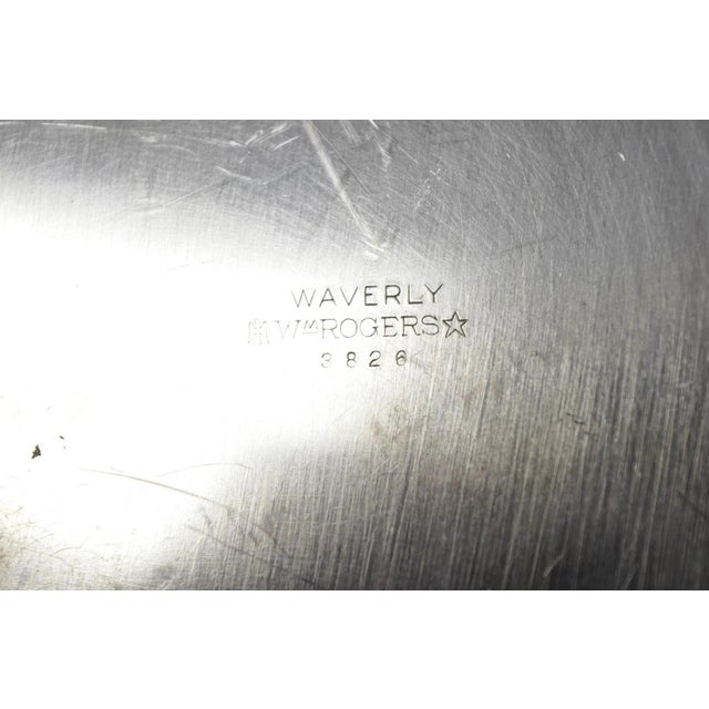 Late 20th Century Wm Rogers Waverly 3826 Scalloped Edge Round Silver Plated Serving Platter Tray For Sale - Image 9 of 10