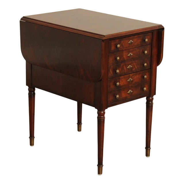 Henredon Sheraton Style Mahogany Drop End Table For Sale